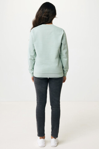IQONIQ Zion Rundhals-Sweater aus recycelter Baumwolle Iceberg green bedrucken, Art.-Nr. T9300.023.XXS