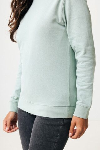 IQONIQ Zion Rundhals-Sweater aus recycelter Baumwolle Iceberg green bedrucken, Art.-Nr. T9300.023.XXS