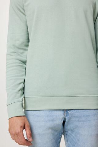 IQONIQ Zion Rundhals-Sweater aus recycelter Baumwolle Iceberg green bedrucken, Art.-Nr. T9300.023.XXS