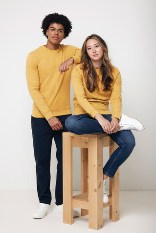 IQONIQ Zion Rundhals-Sweater aus recycelter Baumwolle ochre yellow bedrucken, Art.-Nr. T9300.021.XL IQONIQ Zion Rundhals-Sweater aus recycelter Baumwolle ochre yellow bedrucken, Art.-Nr. T9300.021.XL