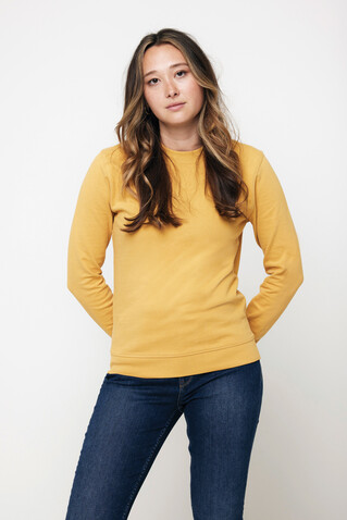 IQONIQ Zion Rundhals-Sweater aus recycelter Baumwolle ochre yellow bedrucken, Art.-Nr. T9300.021.XL IQONIQ Zion Rundhals-Sweater aus recycelter Baumwolle ochre yellow bedrucken, Art.-Nr. T9300.021.XL