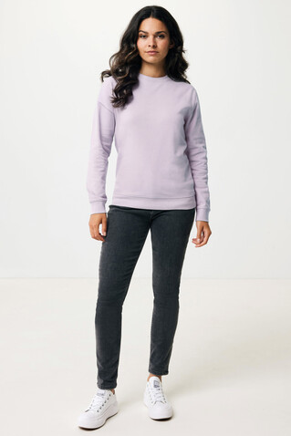IQONIQ Zion Rundhals-Sweater aus recycelter Baumwolle lavender bedrucken, Art.-Nr. T9300.011.XS
