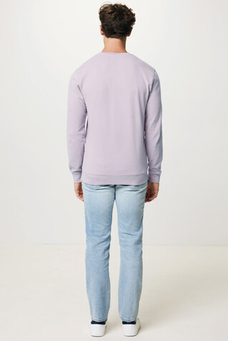 IQONIQ Zion Rundhals-Sweater aus recycelter Baumwolle lavender bedrucken, Art.-Nr. T9300.011.XS