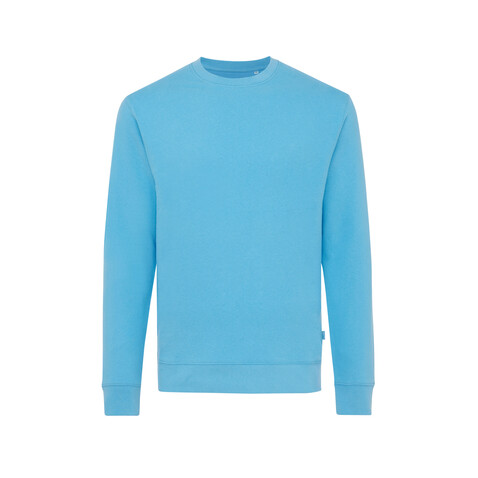 IQONIQ Zion Rundhals-Sweater aus recycelter Baumwolle tranquil blue bedrucken, Art.-Nr. T9300.010.XXXL