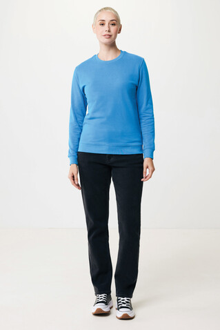 IQONIQ Zion Rundhals-Sweater aus recycelter Baumwolle tranquil blue bedrucken, Art.-Nr. T9300.010.XXXL