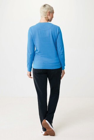 IQONIQ Zion Rundhals-Sweater aus recycelter Baumwolle tranquil blue bedrucken, Art.-Nr. T9300.010.XXXL