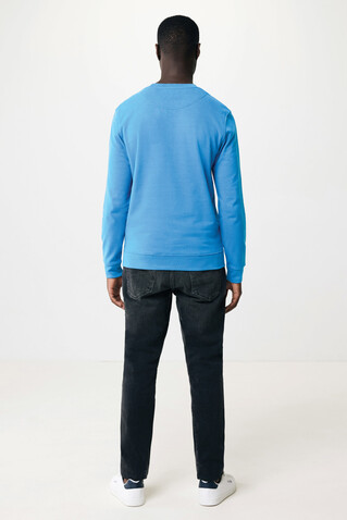 IQONIQ Zion Rundhals-Sweater aus recycelter Baumwolle tranquil blue bedrucken, Art.-Nr. T9300.010.XXXL