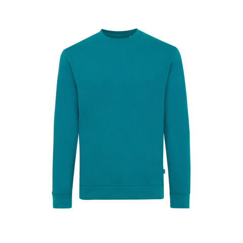 IQONIQ Zion Rundhals-Sweater aus recycelter Baumwolle verdigris bedrucken, Art.-Nr. T9300.009.M