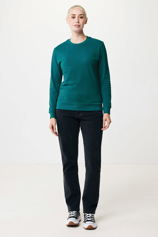 IQONIQ Zion Rundhals-Sweater aus recycelter Baumwolle verdigris bedrucken, Art.-Nr. T9300.009.M