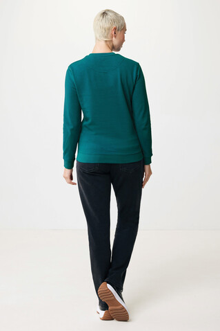 IQONIQ Zion Rundhals-Sweater aus recycelter Baumwolle verdigris bedrucken, Art.-Nr. T9300.009.M