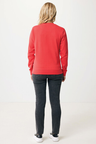 IQONIQ Zion Rundhals-Sweater aus recycelter Baumwolle luscious red bedrucken, Art.-Nr. T9300.008.L