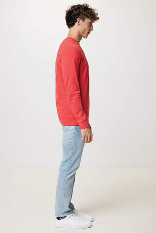 IQONIQ Zion Rundhals-Sweater aus recycelter Baumwolle luscious red bedrucken, Art.-Nr. T9300.008.L