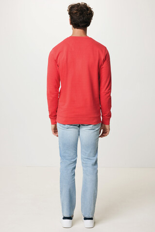 IQONIQ Zion Rundhals-Sweater aus recycelter Baumwolle luscious red bedrucken, Art.-Nr. T9300.008.L