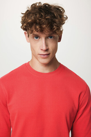 IQONIQ Zion Rundhals-Sweater aus recycelter Baumwolle luscious red bedrucken, Art.-Nr. T9300.008.L