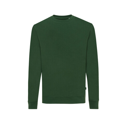 IQONIQ Zion Rundhals-Sweater aus recycelter Baumwolle forest green bedrucken, Art.-Nr. T9300.005.XL