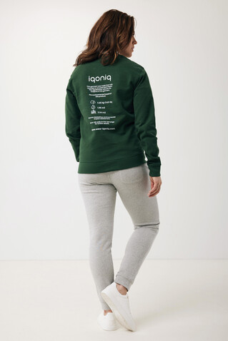 IQONIQ Zion Rundhals-Sweater aus recycelter Baumwolle forest green bedrucken, Art.-Nr. T9300.005.XL