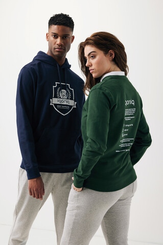 IQONIQ Zion Rundhals-Sweater aus recycelter Baumwolle forest green bedrucken, Art.-Nr. T9300.005.XL