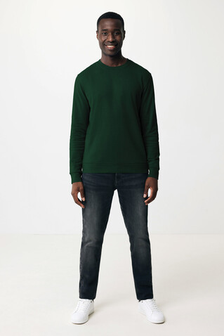 IQONIQ Zion Rundhals-Sweater aus recycelter Baumwolle forest green bedrucken, Art.-Nr. T9300.005.XL