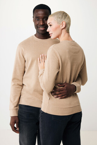 IQONIQ Denali ungefärbt. Rundhals-Sweater aus recycelter BW heather brown bedrucken, Art.-Nr. T9301.017.M