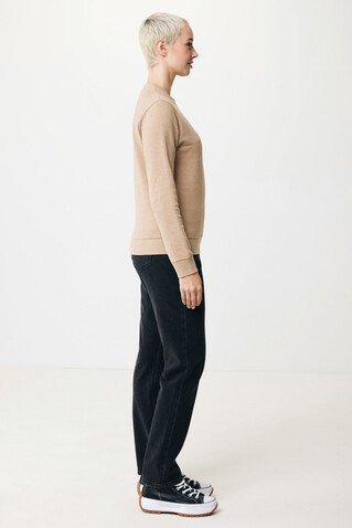 IQONIQ Denali ungefärbt. Rundhals-Sweater aus recycelter BW heather brown bedrucken, Art.-Nr. T9301.017.M