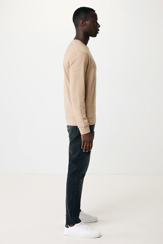 IQONIQ Denali ungefärbt. Rundhals-Sweater aus recycelter BW heather brown bedrucken, Art.-Nr. T9301.017.M