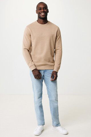 IQONIQ Denali ungefärbt. Rundhals-Sweater aus recycelter BW heather brown bedrucken, Art.-Nr. T9301.017.M