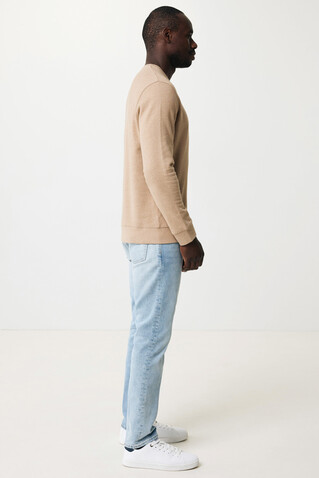 IQONIQ Denali ungefärbt. Rundhals-Sweater aus recycelter BW heather brown bedrucken, Art.-Nr. T9301.017.M