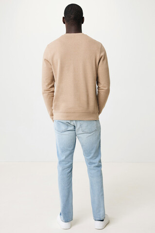 IQONIQ Denali ungefärbt. Rundhals-Sweater aus recycelter BW heather brown bedrucken, Art.-Nr. T9301.017.M
