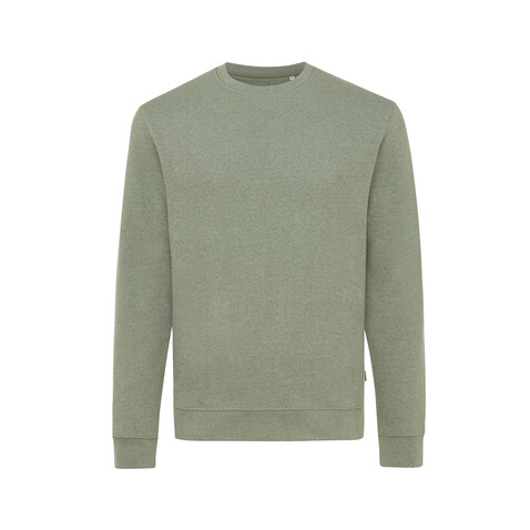 IQONIQ Denali ungefärbt. Rundhals-Sweater aus recycelter BW heather green bedrucken, Art.-Nr. T9301.015.XXL