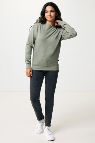 IQONIQ Denali ungefärbt. Rundhals-Sweater aus recycelter BW heather green bedrucken, Art.-Nr. T9301.015.XXL