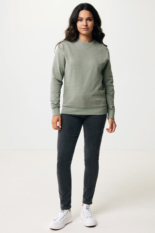 IQONIQ Denali ungefärbt. Rundhals-Sweater aus recycelter BW heather green bedrucken, Art.-Nr. T9301.015.XXL