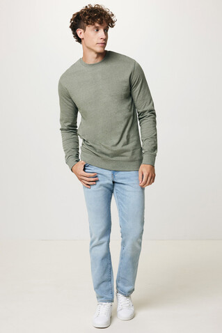 IQONIQ Denali ungefärbt. Rundhals-Sweater aus recycelter BW heather green bedrucken, Art.-Nr. T9301.015.XXL