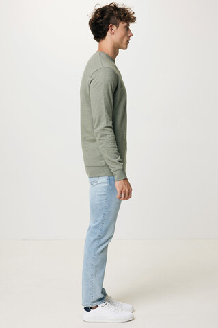 IQONIQ Denali ungefärbt. Rundhals-Sweater aus recycelter BW heather green bedrucken, Art.-Nr. T9301.015.XXL