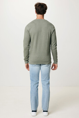 IQONIQ Denali ungefärbt. Rundhals-Sweater aus recycelter BW heather green bedrucken, Art.-Nr. T9301.015.XXL
