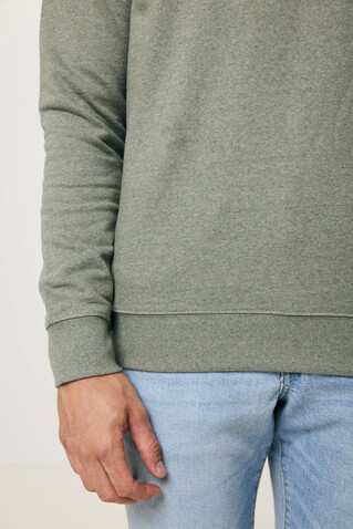 IQONIQ Denali ungefärbt. Rundhals-Sweater aus recycelter BW heather green bedrucken, Art.-Nr. T9301.015.XXL