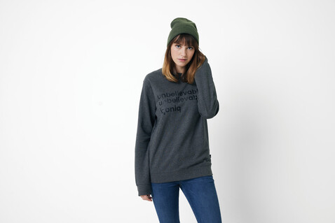 IQONIQ Denali ungefärbt. Rundhals-Sweater aus recycelter BW heather anthracite bedrucken, Art.-Nr. T9301.014.XL IQONIQ Denali ungefärbt. Rundhals-Sweater aus recycelter BW heather anthracite bedrucken, Art.-Nr. T9301.014.XL