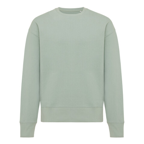 IQONIQ Kruger Relax-Rundhals-Sweater aus recycelt. Baumwolle Iceberg green bedrucken, Art.-Nr. T9302.023.XXXL