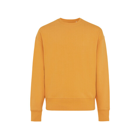 IQONIQ Kruger Relax-Rundhals-Sweater aus recycelt. Baumwolle sundial orange bedrucken, Art.-Nr. T9302.012.XXXL