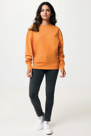 IQONIQ Kruger Relax-Rundhals-Sweater aus recycelt. Baumwolle sundial orange bedrucken, Art.-Nr. T9302.012.XXXL