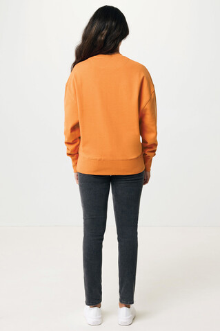 IQONIQ Kruger Relax-Rundhals-Sweater aus recycelt. Baumwolle sundial orange bedrucken, Art.-Nr. T9302.012.XXXL