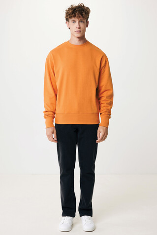 IQONIQ Kruger Relax-Rundhals-Sweater aus recycelt. Baumwolle sundial orange bedrucken, Art.-Nr. T9302.012.XXXL
