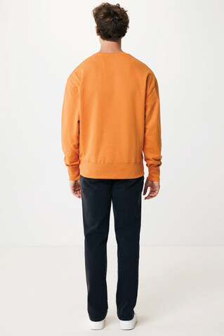 IQONIQ Kruger Relax-Rundhals-Sweater aus recycelt. Baumwolle sundial orange bedrucken, Art.-Nr. T9302.012.XXXL