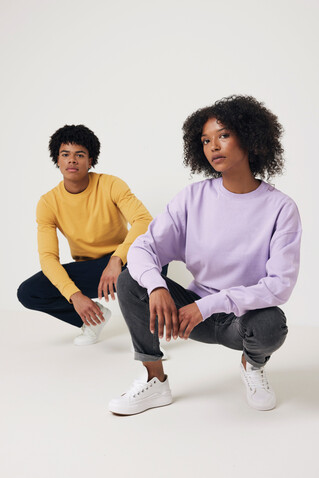 IQONIQ Kruger Relax-Rundhals-Sweater aus recycelt. Baumwolle lavender bedrucken, Art.-Nr. T9302.011.XXXL