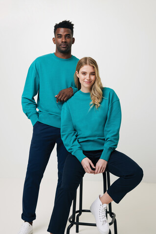 IQONIQ Kruger Relax-Rundhals-Sweater aus recycelt. Baumwolle verdigris bedrucken, Art.-Nr. T9302.009.XL IQONIQ Kruger Relax-Rundhals-Sweater aus recycelt. Baumwolle verdigris bedrucken, Art.-Nr. T9302.009.XL