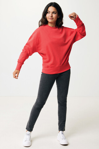 IQONIQ Kruger Relax-Rundhals-Sweater aus recycelt. Baumwolle luscious red bedrucken, Art.-Nr. T9302.008.M