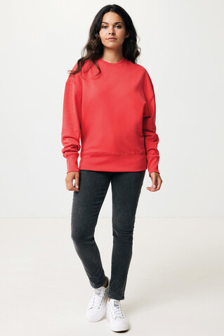 IQONIQ Kruger Relax-Rundhals-Sweater aus recycelt. Baumwolle luscious red bedrucken, Art.-Nr. T9302.008.M