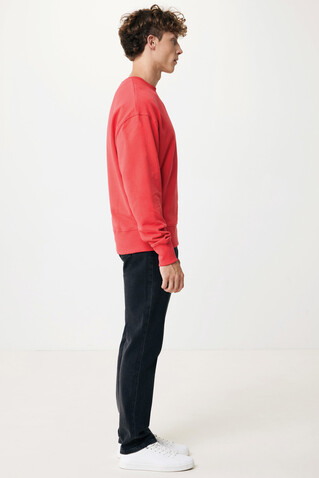 IQONIQ Kruger Relax-Rundhals-Sweater aus recycelt. Baumwolle luscious red bedrucken, Art.-Nr. T9302.008.M