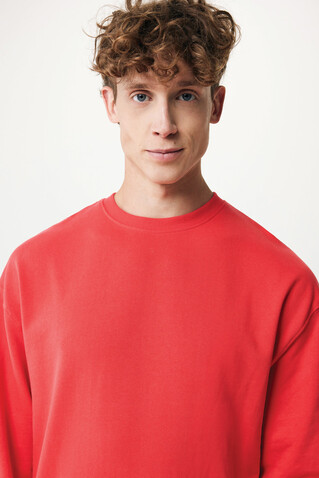 IQONIQ Kruger Relax-Rundhals-Sweater aus recycelt. Baumwolle luscious red bedrucken, Art.-Nr. T9302.008.M
