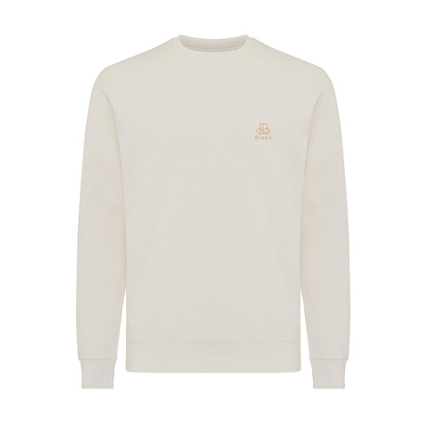 IQONIQ Etosha Lightweight Sweater aus recycelter Baumwolle ivory white bedrucken, Art.-Nr. T9303.040.L