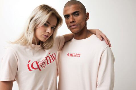IQONIQ Etosha Lightweight Sweater aus recycelter Baumwolle cloud pink bedrucken, Art.-Nr. T9303.039.M